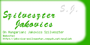 szilveszter jakovics business card